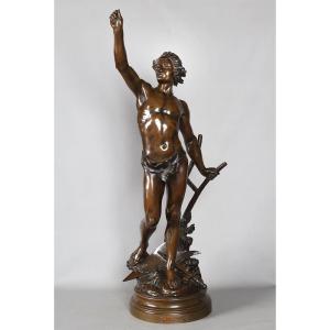 Edouard DROUOT, 100 cm, Bronze fin XIX ème, Pax Labror   