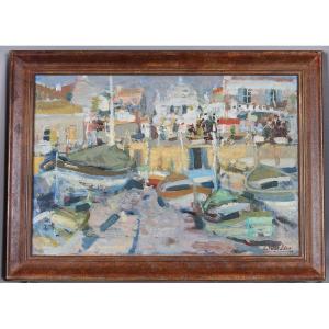 Marine, Eugène BABOULENE 1905/1994, Le port de Toulon, 47x64 cm