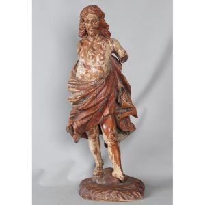 Christ du XVII ème, 88cm, en bois massif, Polychrome