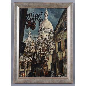 Montmartre, Paris, 62 Cm, Signed Rachel Favet-scheurer, Dated: 1969, French School