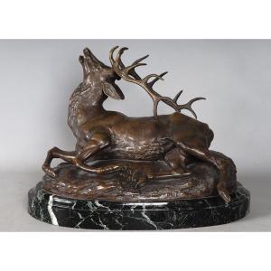 Bronze XIX ème, Louis Vidal ( l'Aveugle ), Stag