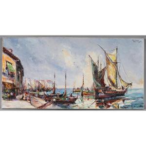 Marcel ABOUGIT, Martigues, 100 cm, vers 1960, Méditerranée 