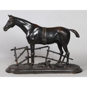 Bronze 19th C, 36 Cm, Animal, Racing Horse, French School