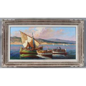 Fortuné CAR 1905/1970, 94 cm, Les Tartanes, Côte d’Azur, Méditerranée, Saint Tropez, Sud de la