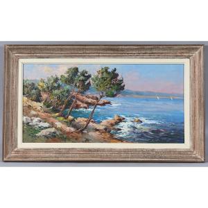 Fortuné Car 1905/1970, 96x56 Cm, The French Riviera, Southern France, The Mediterranean