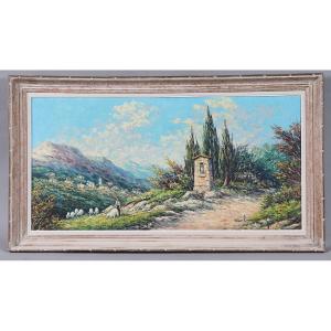La Provence, 113 cm, signé : Pierre LEMOINE, vers 1950/60, Sud France.