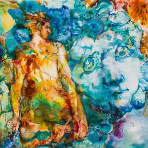 Lesya ORTYNSKA, 110x110 cm, artiste contemporaine, Corrélation des substances
