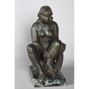 Bronze By Octavio Vicent (1913–1999), *la Baigneuse*, Lost-wax Bronze.
