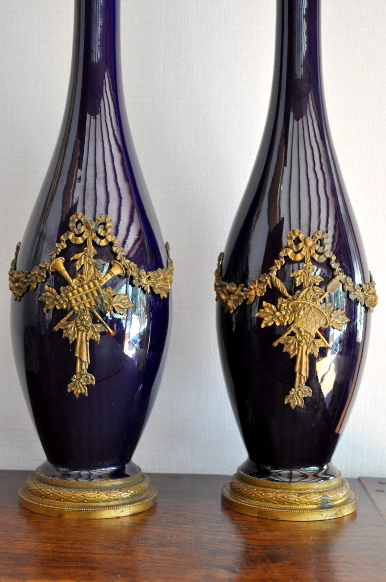 Pair Of Large Earthenware Vases Tours Saint Radegonde From The Asch Factory-photo-2