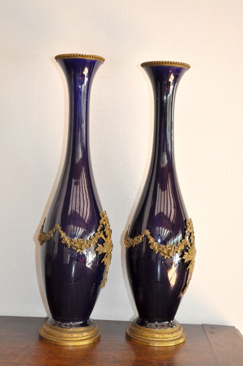 Pair Of Large Earthenware Vases Tours Saint Radegonde From The Asch Factory-photo-1