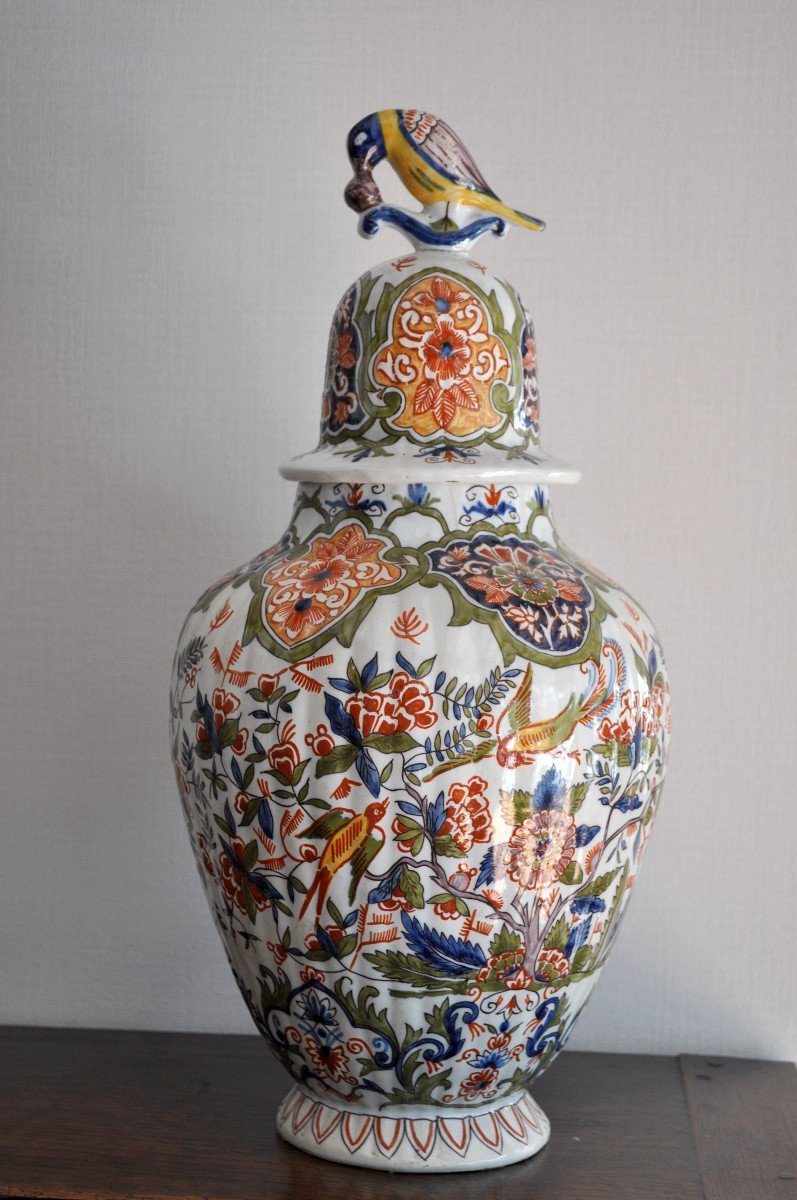 Vase - Pot Couvert - Faïence De Delft - Circa 1850-photo-3