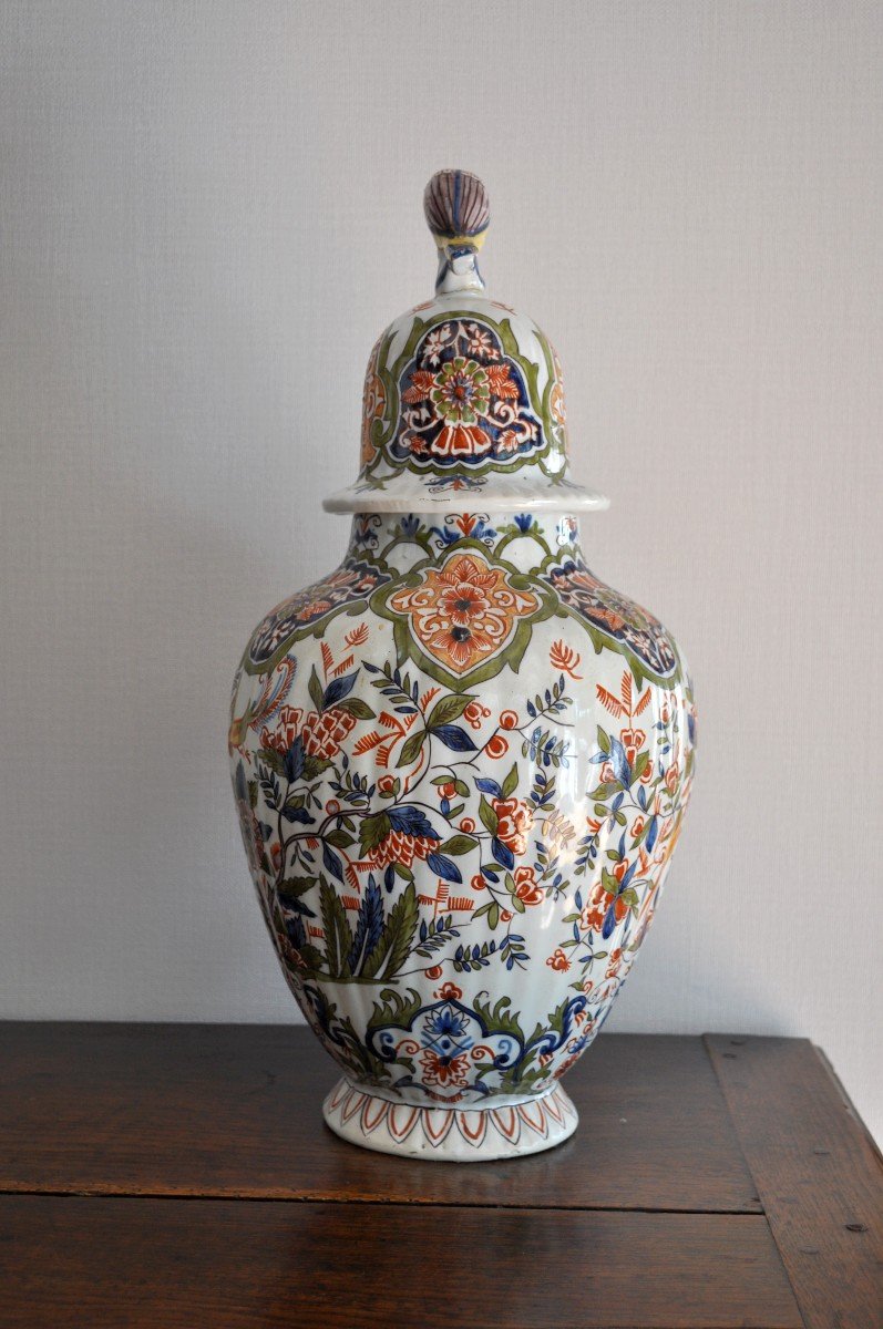 Vase - Pot Couvert - Faïence De Delft - Circa 1850-photo-4