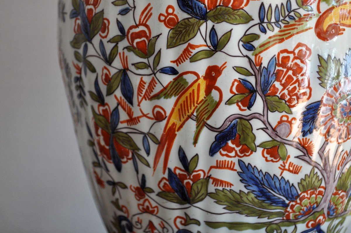 Vase - Pot Couvert - Faïence De Delft - Circa 1850-photo-5