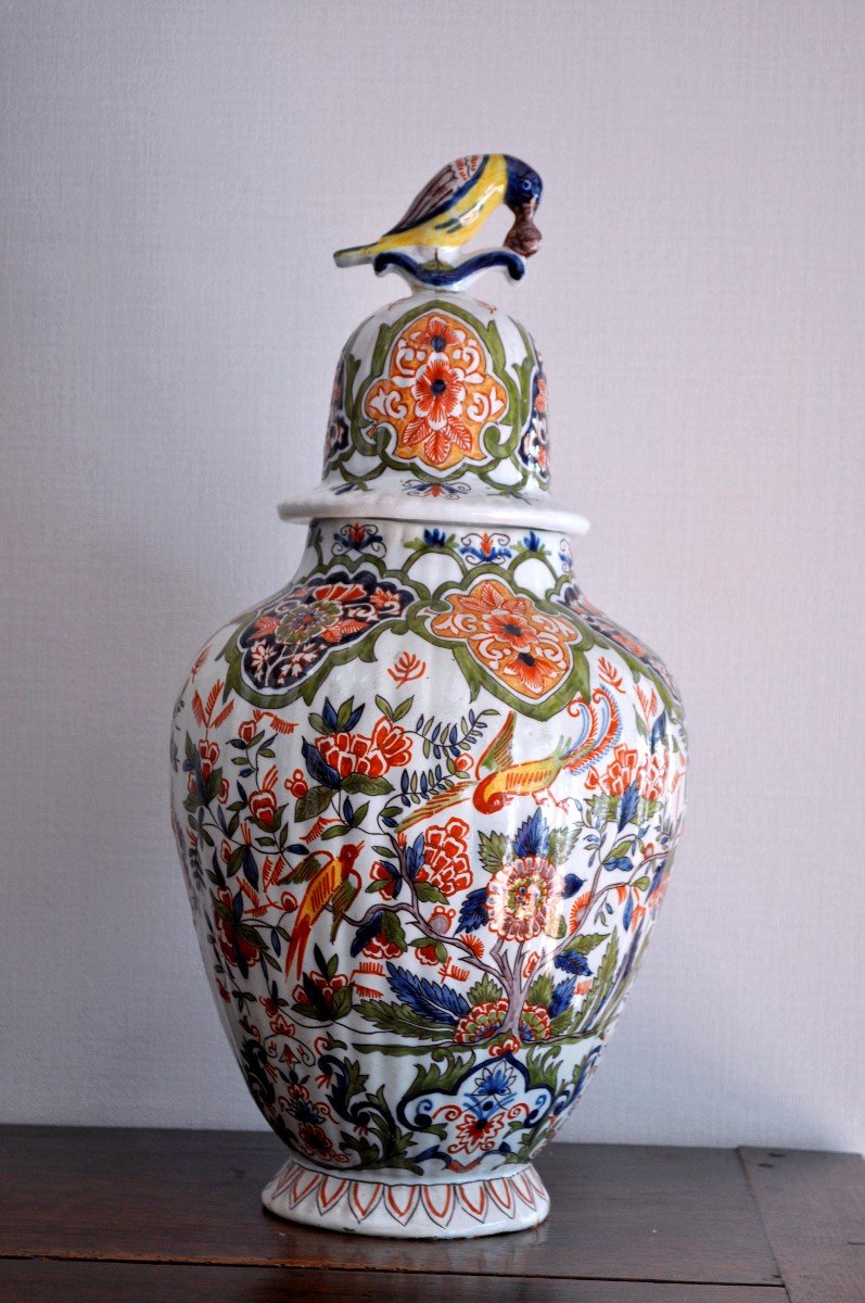 Vase - Pot Couvert - Faïence De Delft - Circa 1850