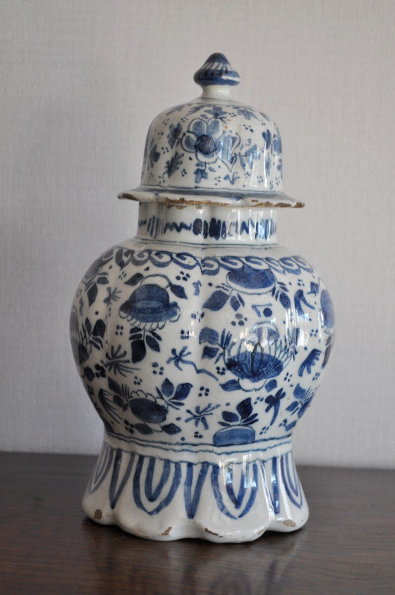 Vase Couvert En Faïence De Delft - XVIIIème-photo-2