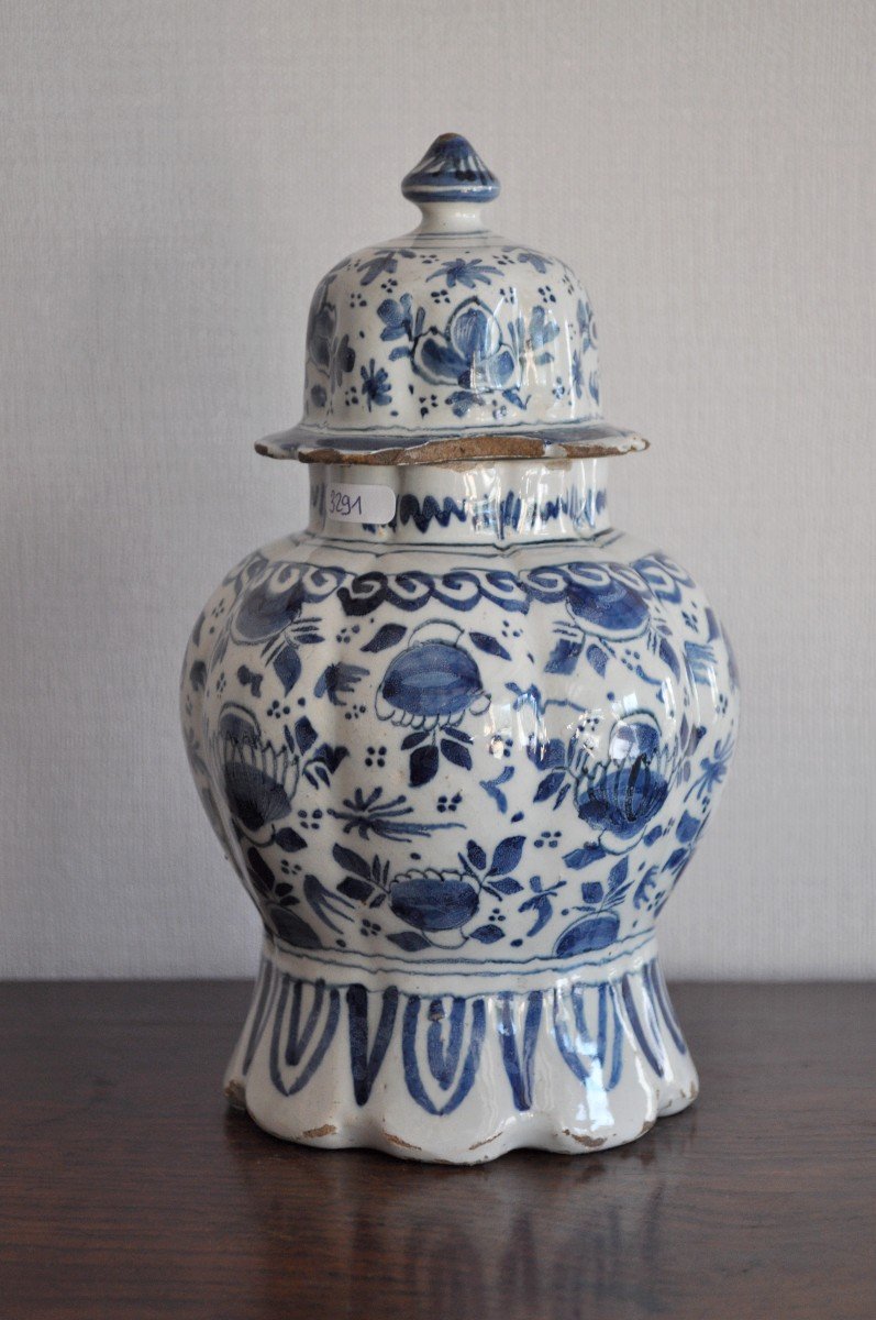 Vase Couvert En Faïence De Delft - XVIIIème-photo-4