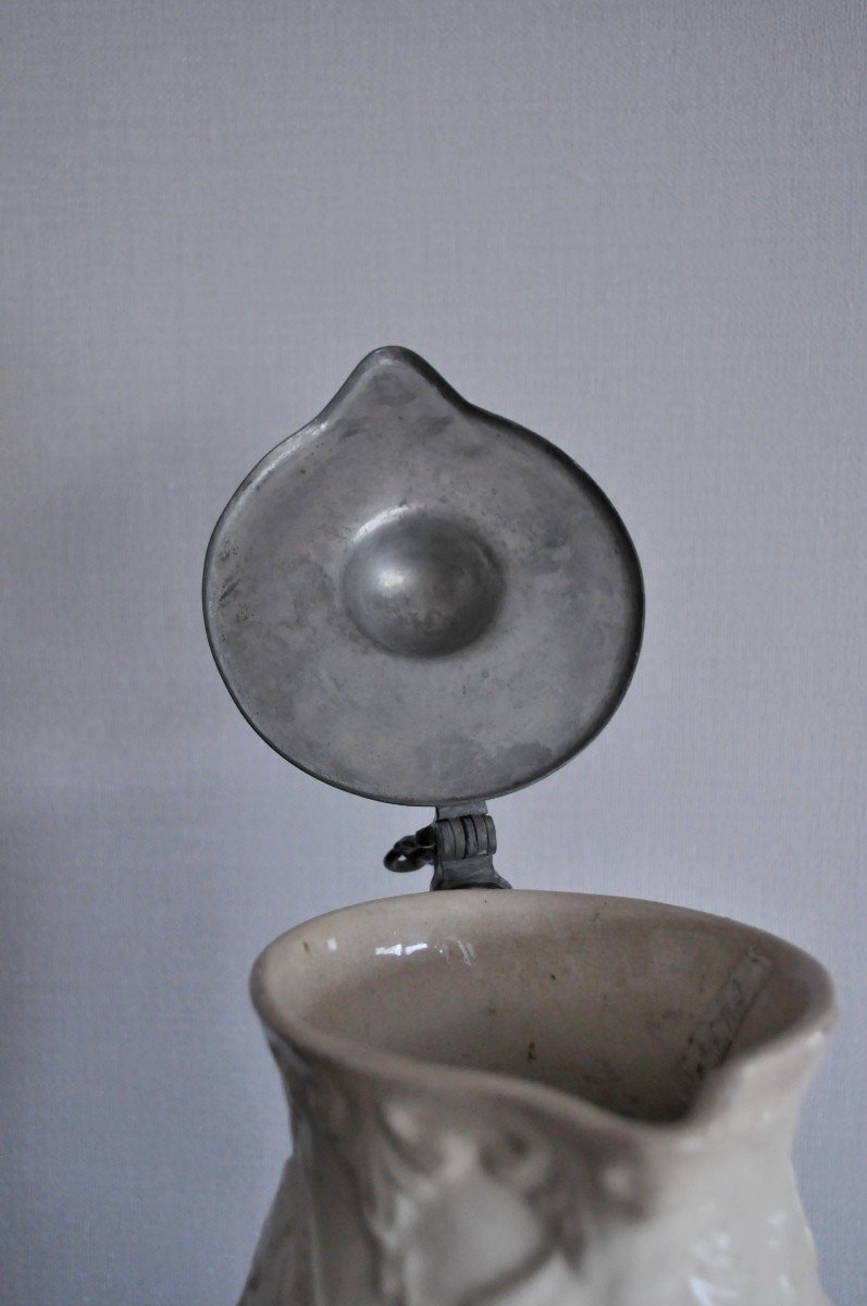 Cruche Ou Pichet En Faïence Et Etain - Circa 1800-photo-5