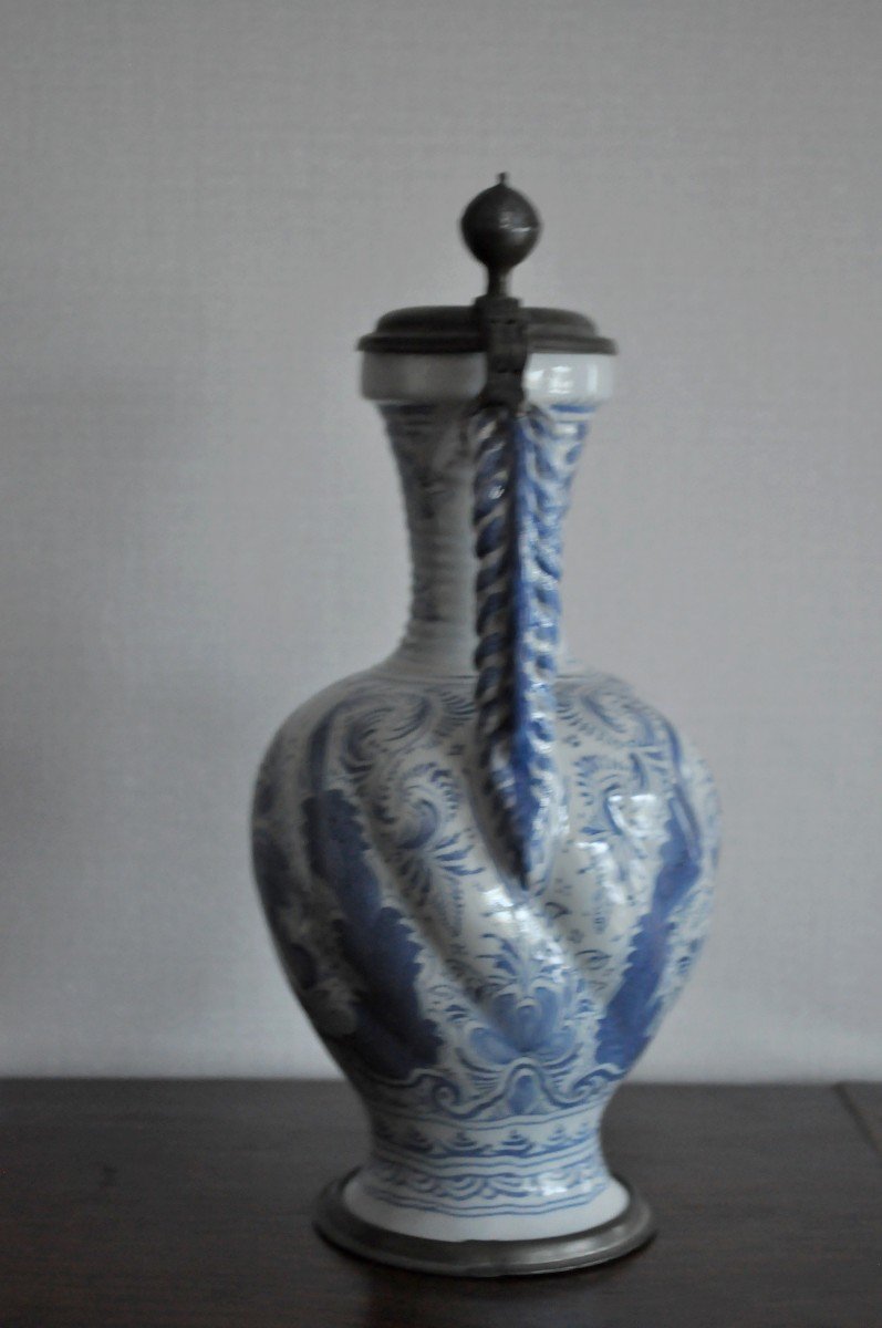 Earthenware Pitcher From Delft Or Nuremberg - Circa 1700-photo-2