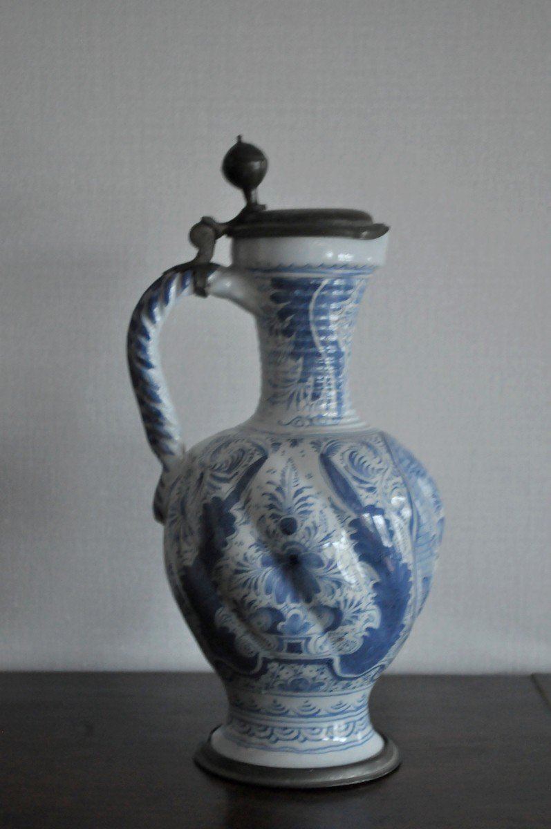Earthenware Pitcher From Delft Or Nuremberg - Circa 1700-photo-3