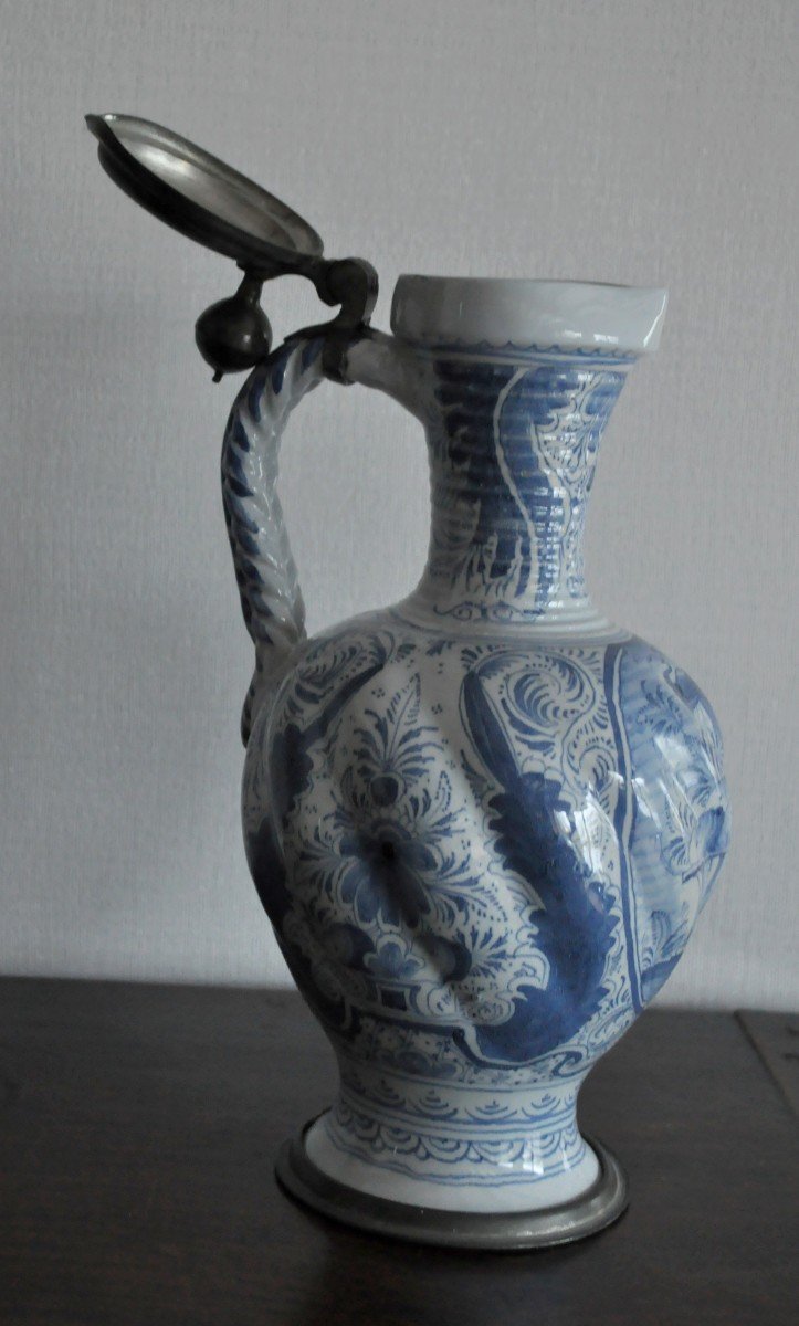 Earthenware Pitcher From Delft Or Nuremberg - Circa 1700-photo-1