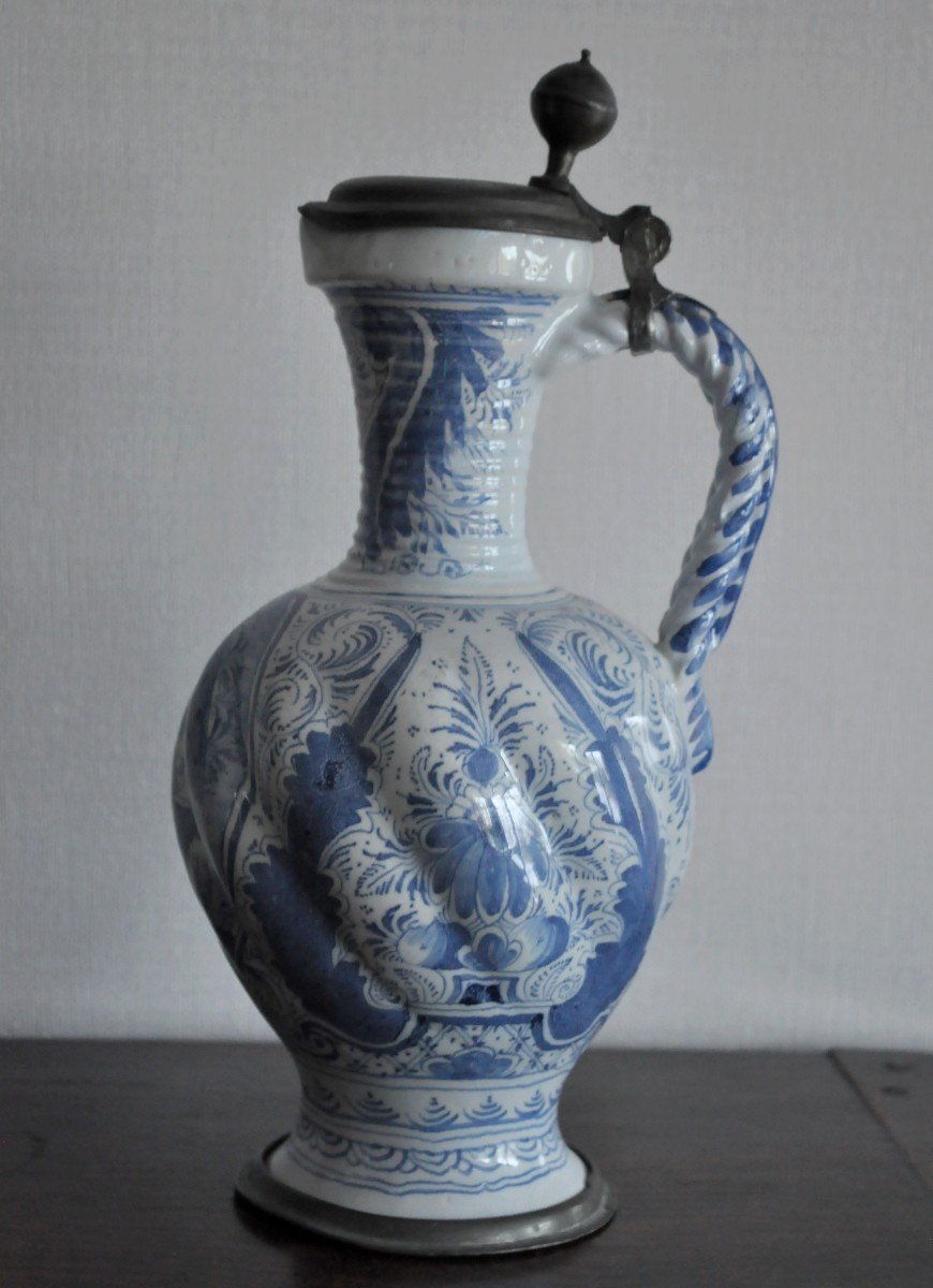Earthenware Pitcher From Delft Or Nuremberg - Circa 1700