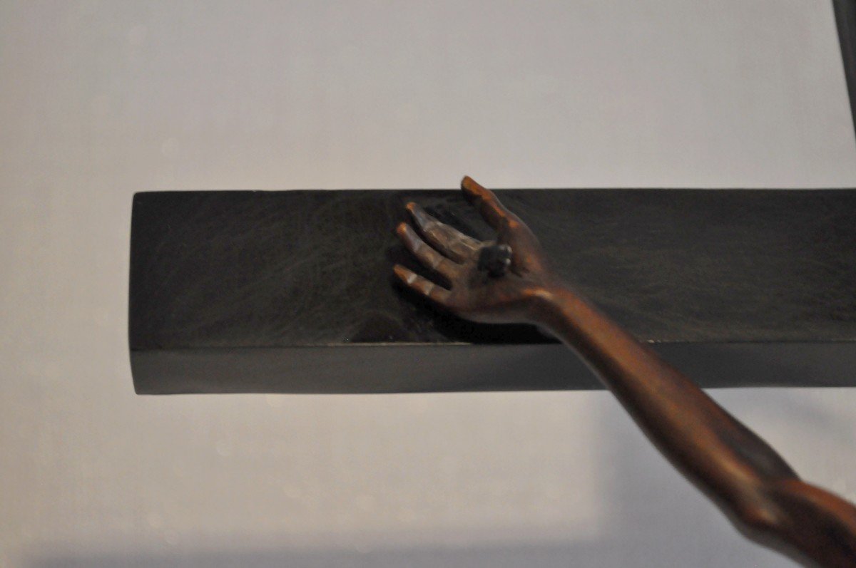 Wooden Crucifix - Wooden Christ - Wooden Support And Scales - XVIIIth-photo-3