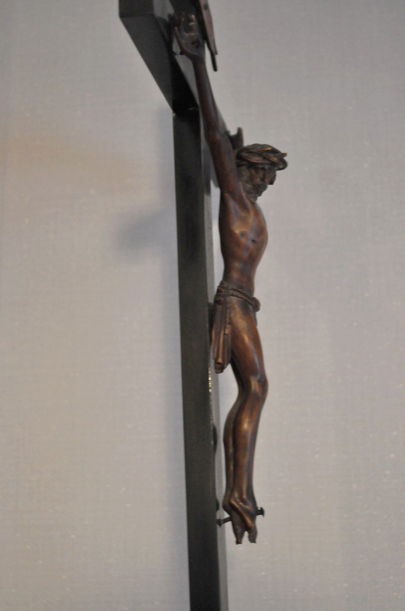 Crucifix En Bois - Christ En Bois - Support Bois Et écailles - XVIIIème-photo-8