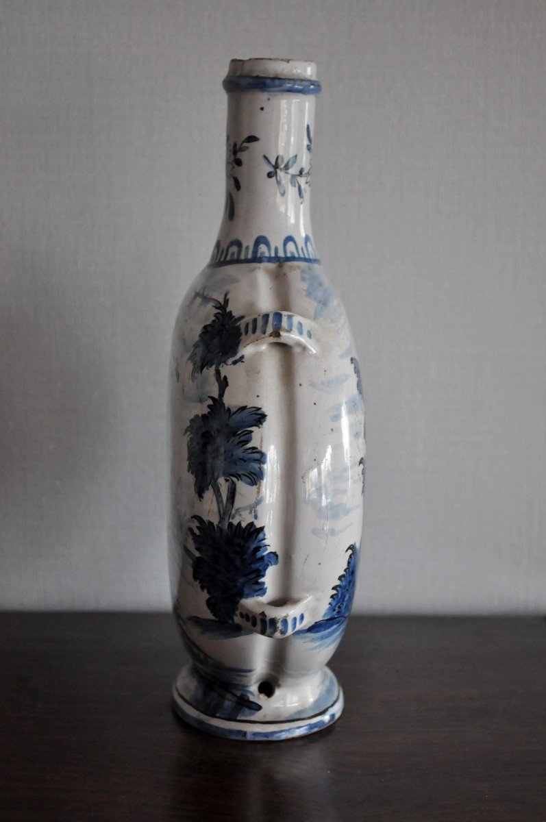 Flattened Gourd In Delft Earthenware - Circa 1800-photo-2