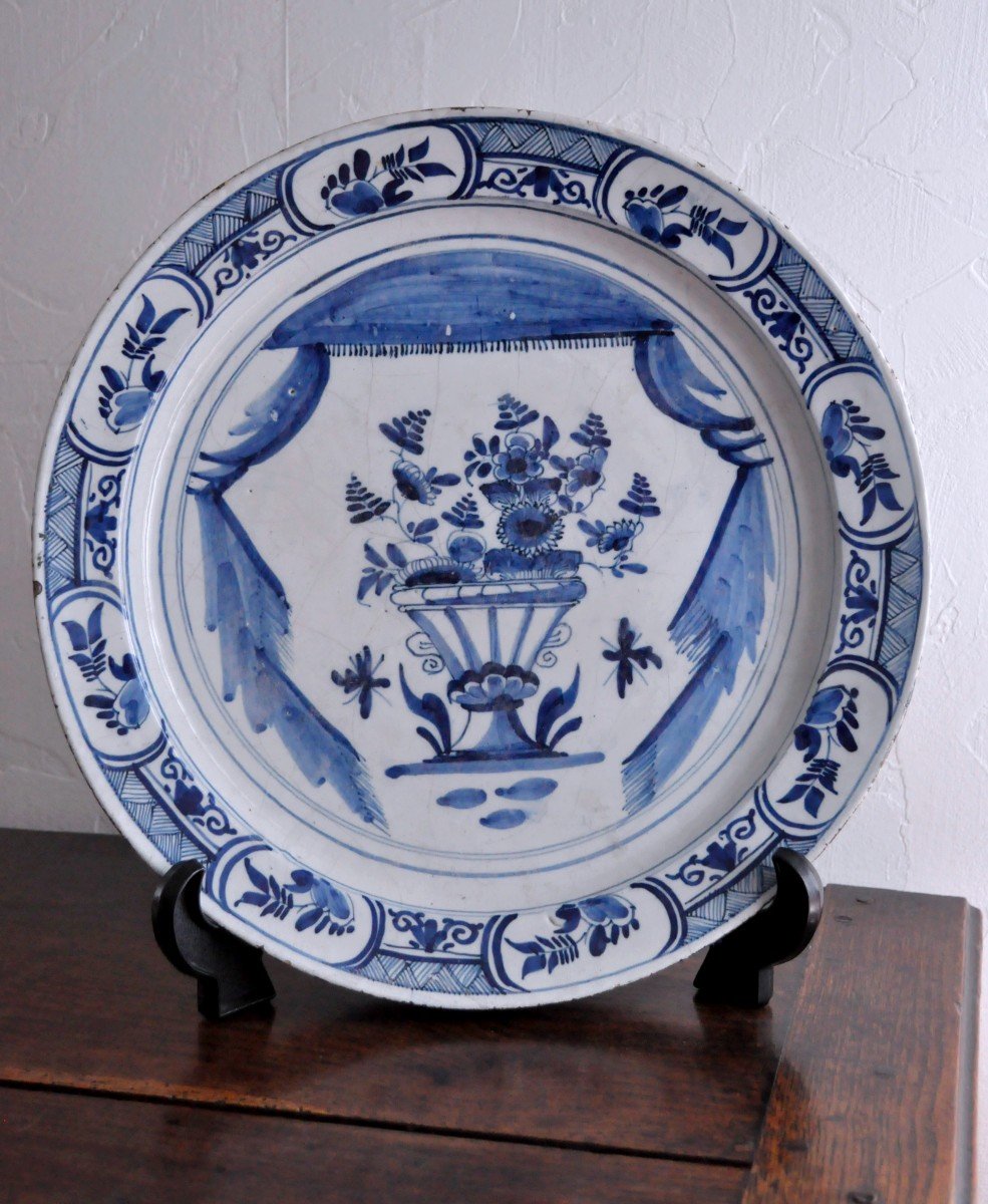 Plat En Faïence De Delft - XVIIIème - Signé