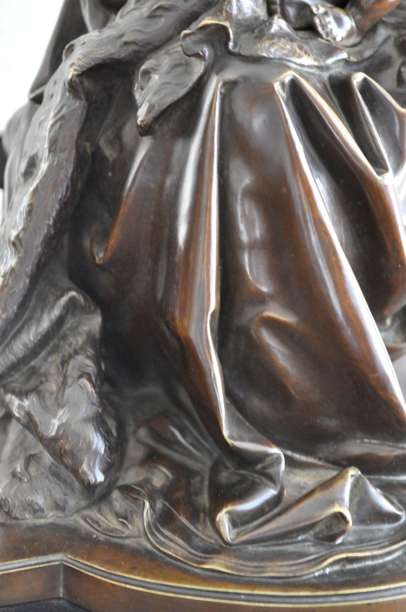 Sculpture Bronze - Vierge à l'Enfant - Signé Grégoire-photo-7
