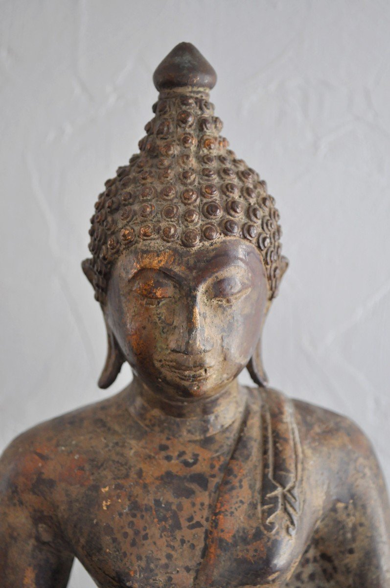 Statue - Bouddha En Bronze - Circa 1700-photo-1