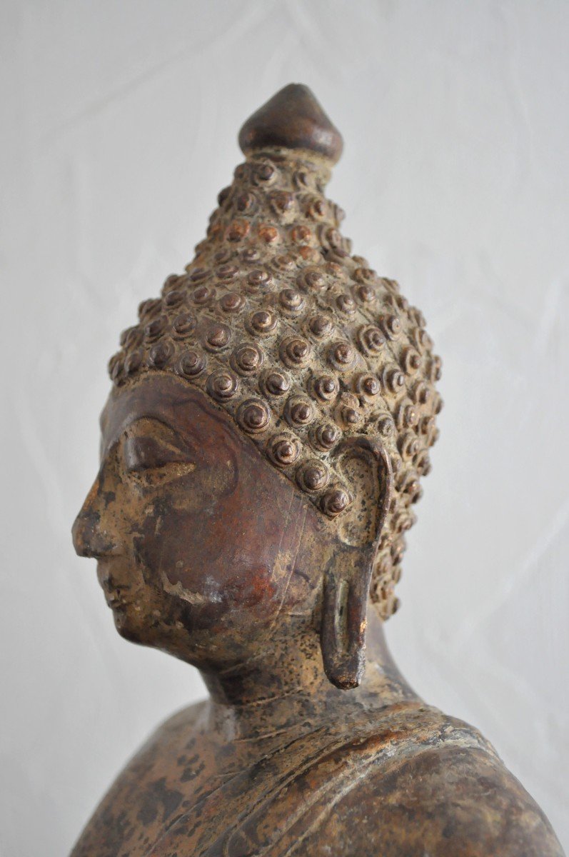 Statue - Bouddha En Bronze - Circa 1700-photo-4