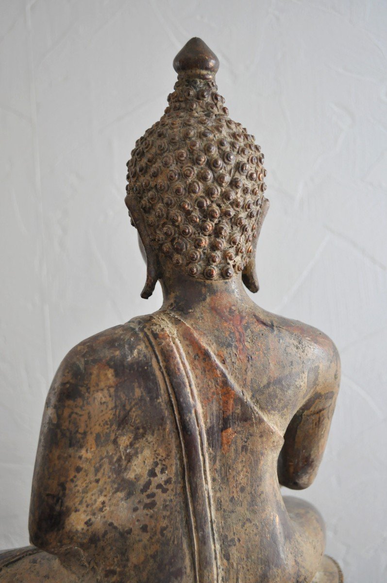 Statue - Bouddha En Bronze - Circa 1700-photo-5