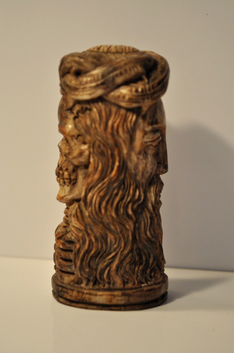Sculpture - Vanité En Bois De Cervidé - Circa 1900-photo-4