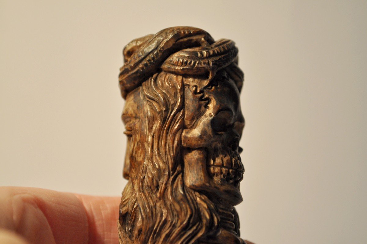 Sculpture - Vanité En Bois De Cervidé - Circa 1900-photo-5
