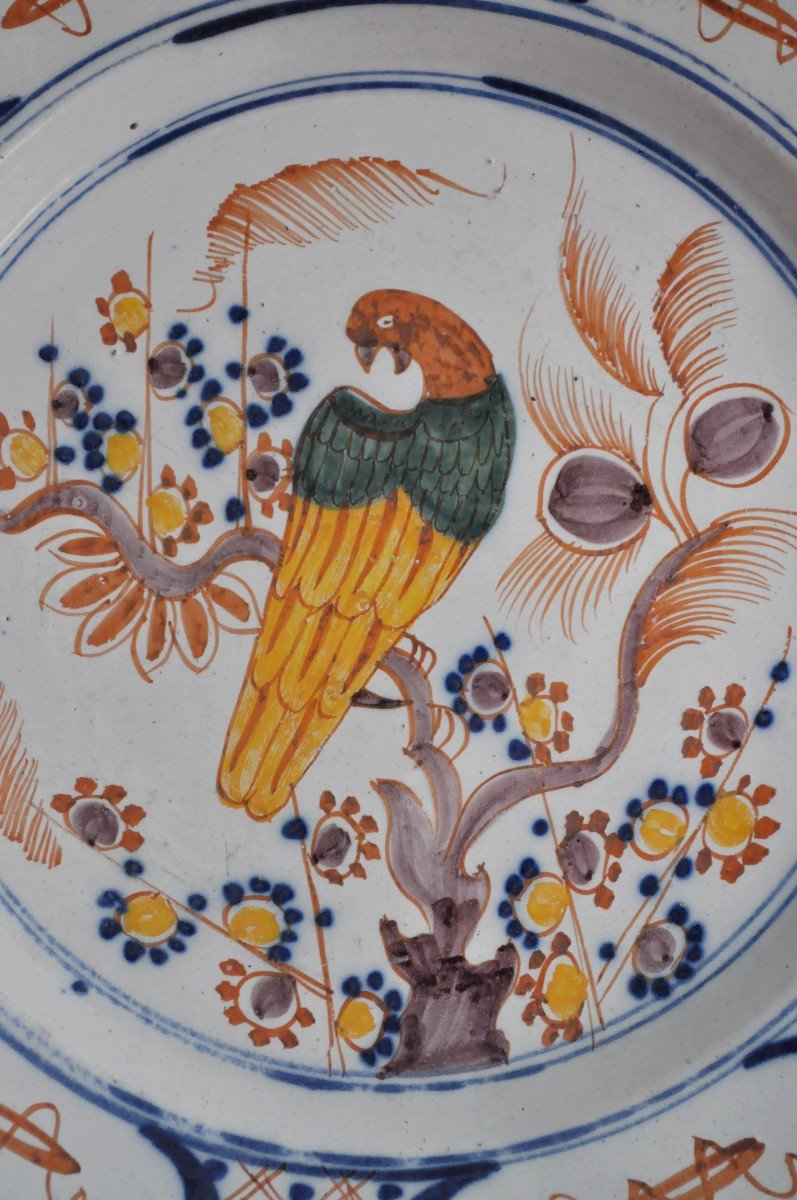 Delft - Polychrome Earthenware Dish - XVIIIth-photo-2