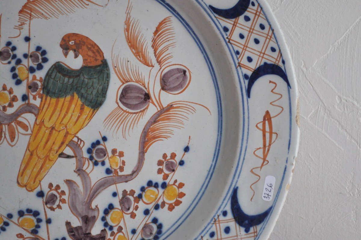 Delft - Polychrome Earthenware Dish - XVIIIth-photo-2