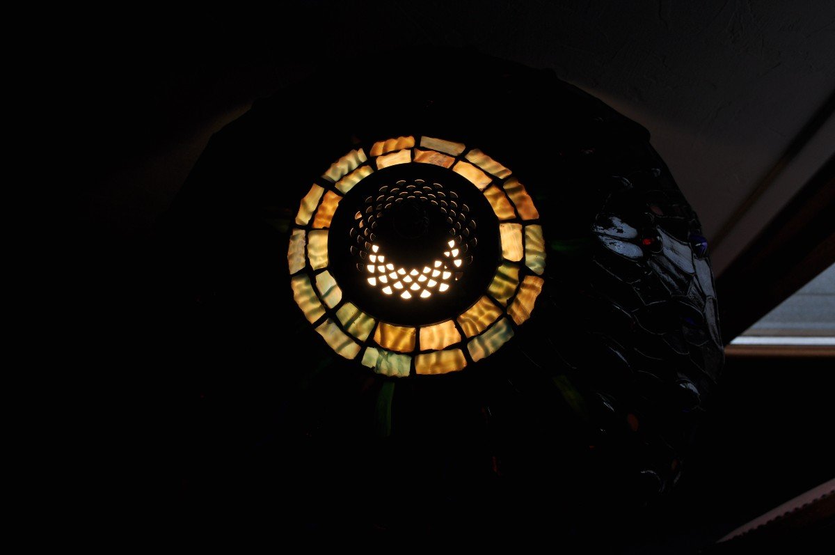 Lampe à Poser - Signée H Javaux - Style Tiffany-photo-3