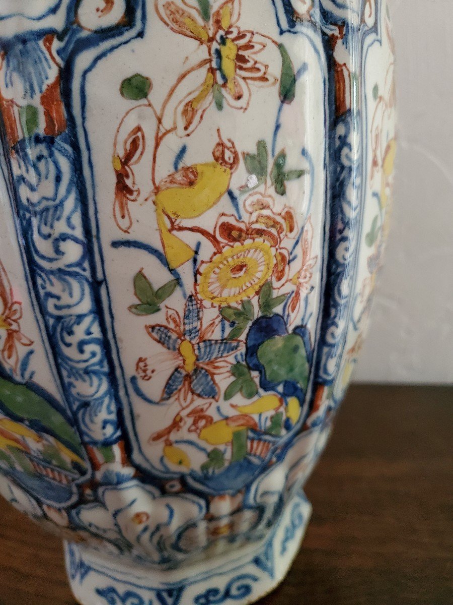 Delft - Pot Couvert En Faïence Polychrome - XVIIIème-photo-7
