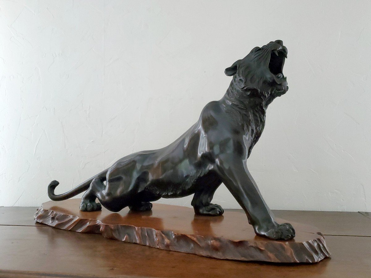 Bronze Sculpture - Tiger - Meiji Period-photo-8
