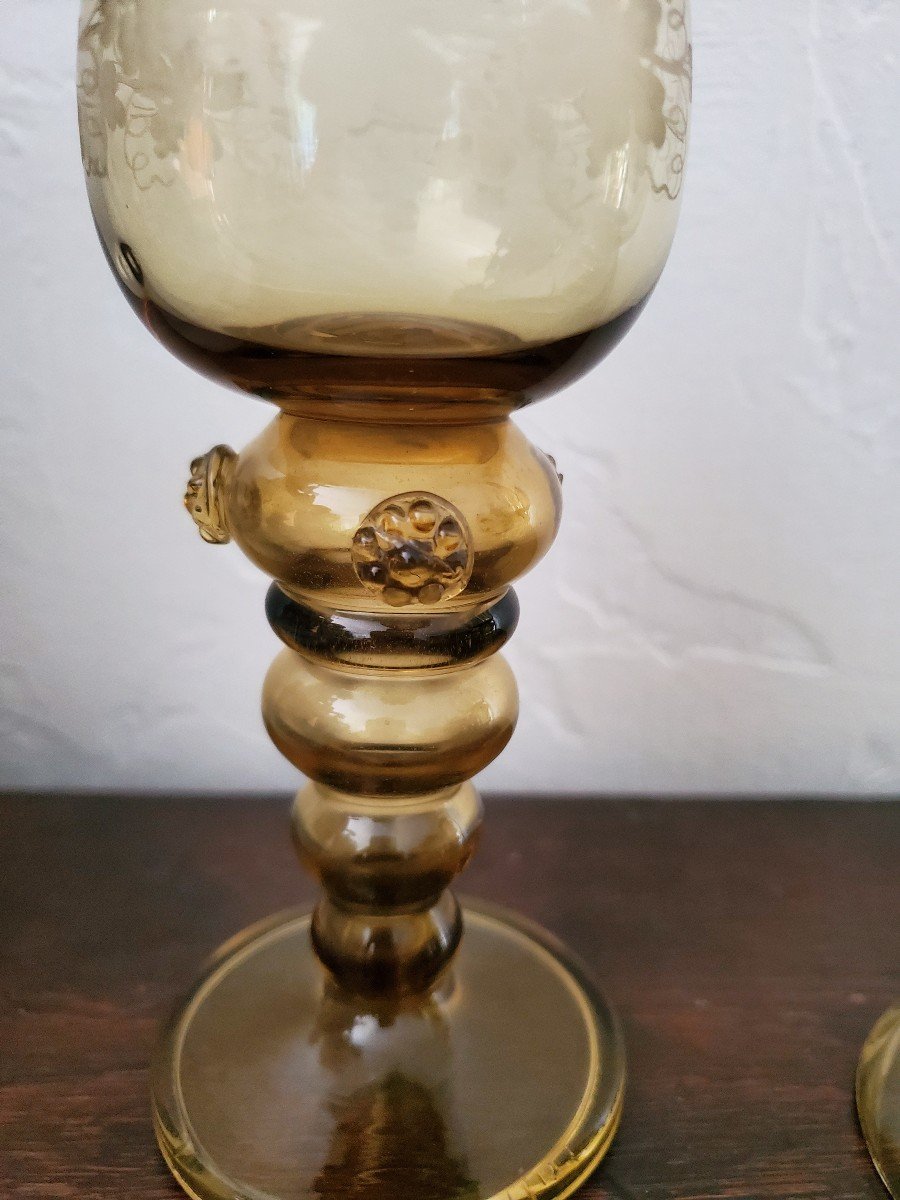Lot Of 12 Roemer Glasses - XXth-photo-1