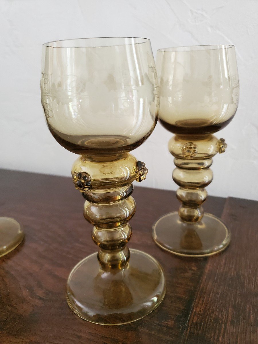 Lot Of 12 Roemer Glasses - XXth-photo-7