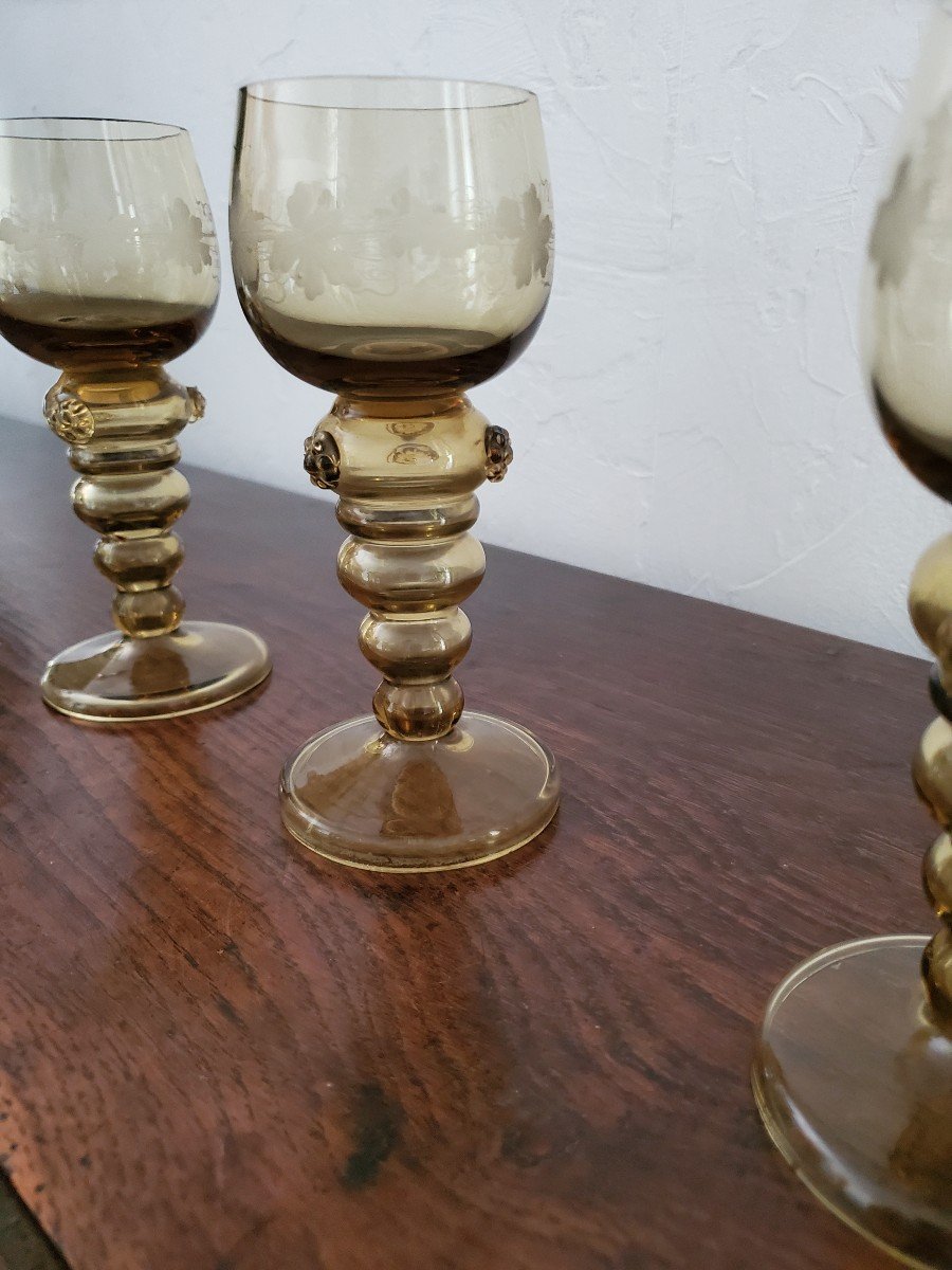 Lot Of 12 Roemer Glasses - XXth-photo-8