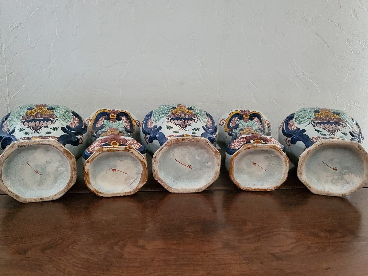 Delft - S2rie 5 Earthenware Pieces - 18th Century-photo-8