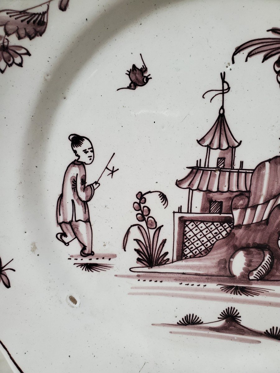 1 Pair Earthenware Plates From Saint Omer - 18th Century-photo-4