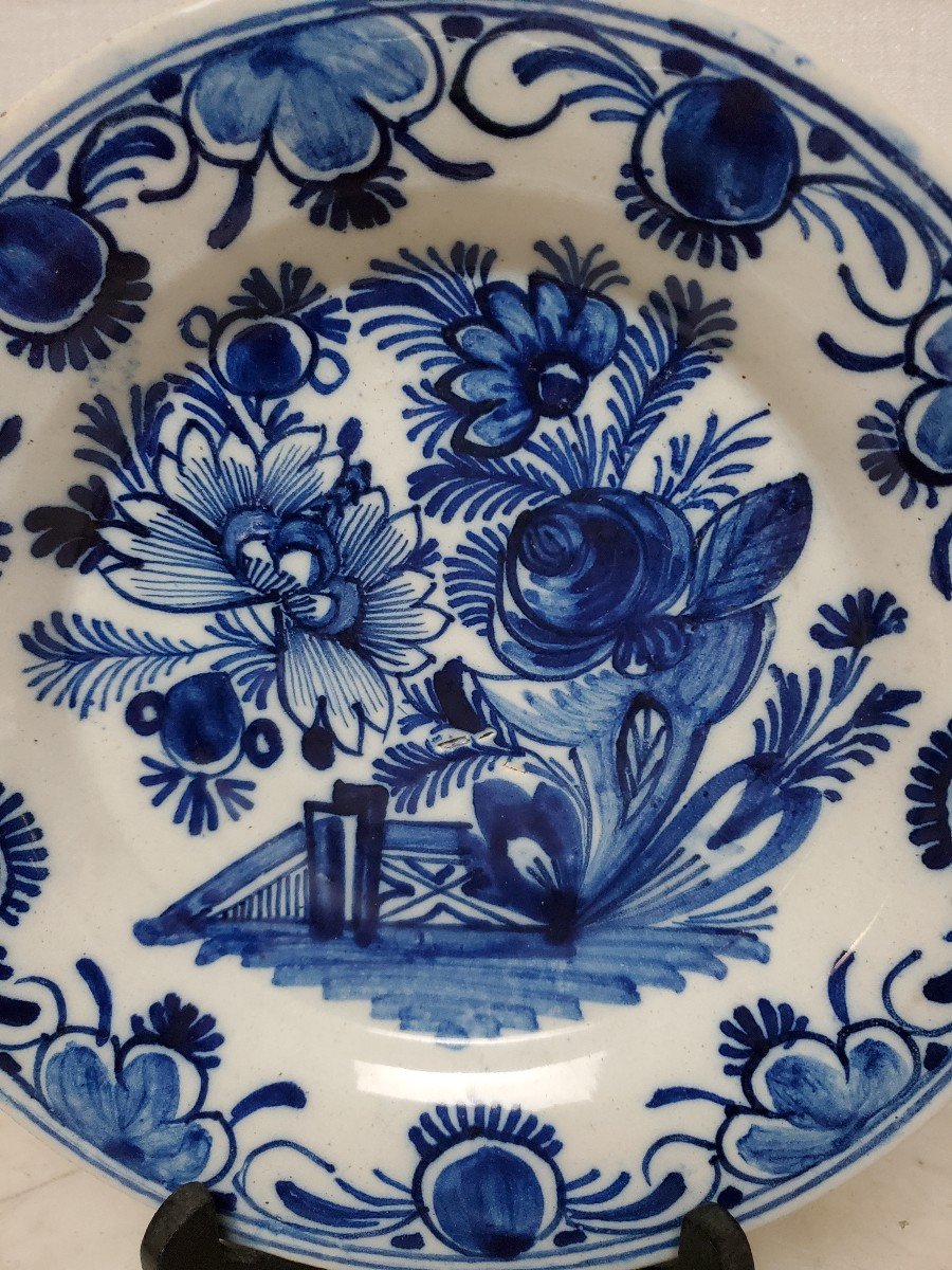 1 Delft Earthenware Plate - 18th Century-photo-2