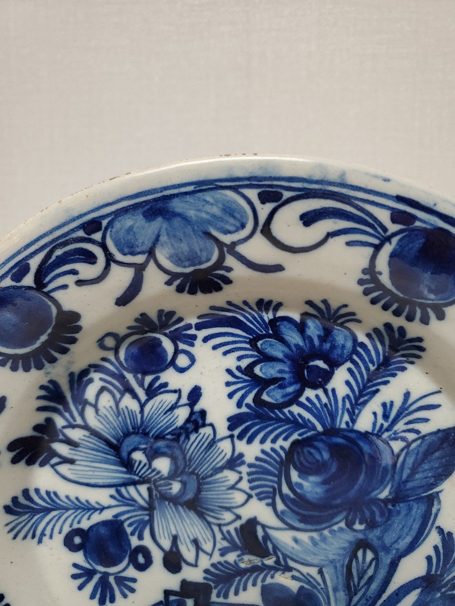 1 Delft Earthenware Plate - 18th Century-photo-2