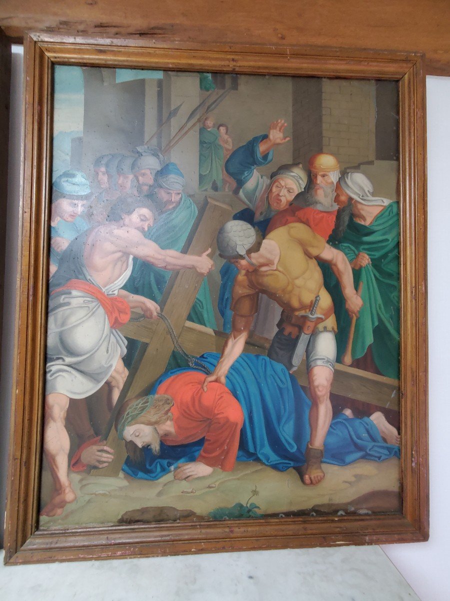 2 Oils On Metal - Religion - Circa 1800-photo-3