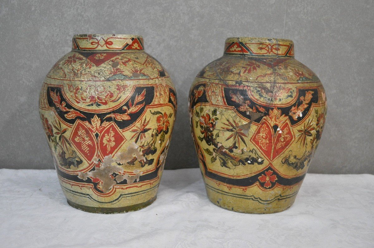 Persian! Iran? Pair Of Ceramic Funeral Urns - Late 18th Century