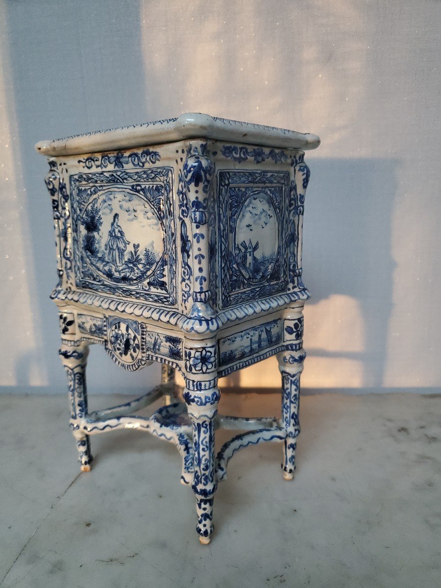 Covered Pot - Delft Earthenware - Circa 1800-photo-2